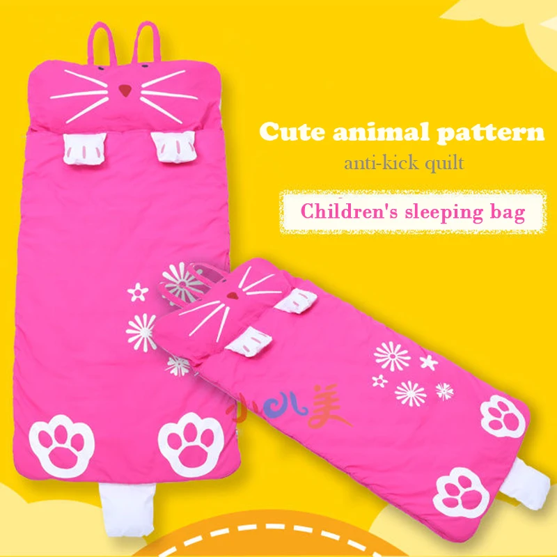 

Multifunctional children's sleeping bag 1-6 year old baby anti-kick quilt Children's 4-color cartoon sleeping bag Cotton quilt