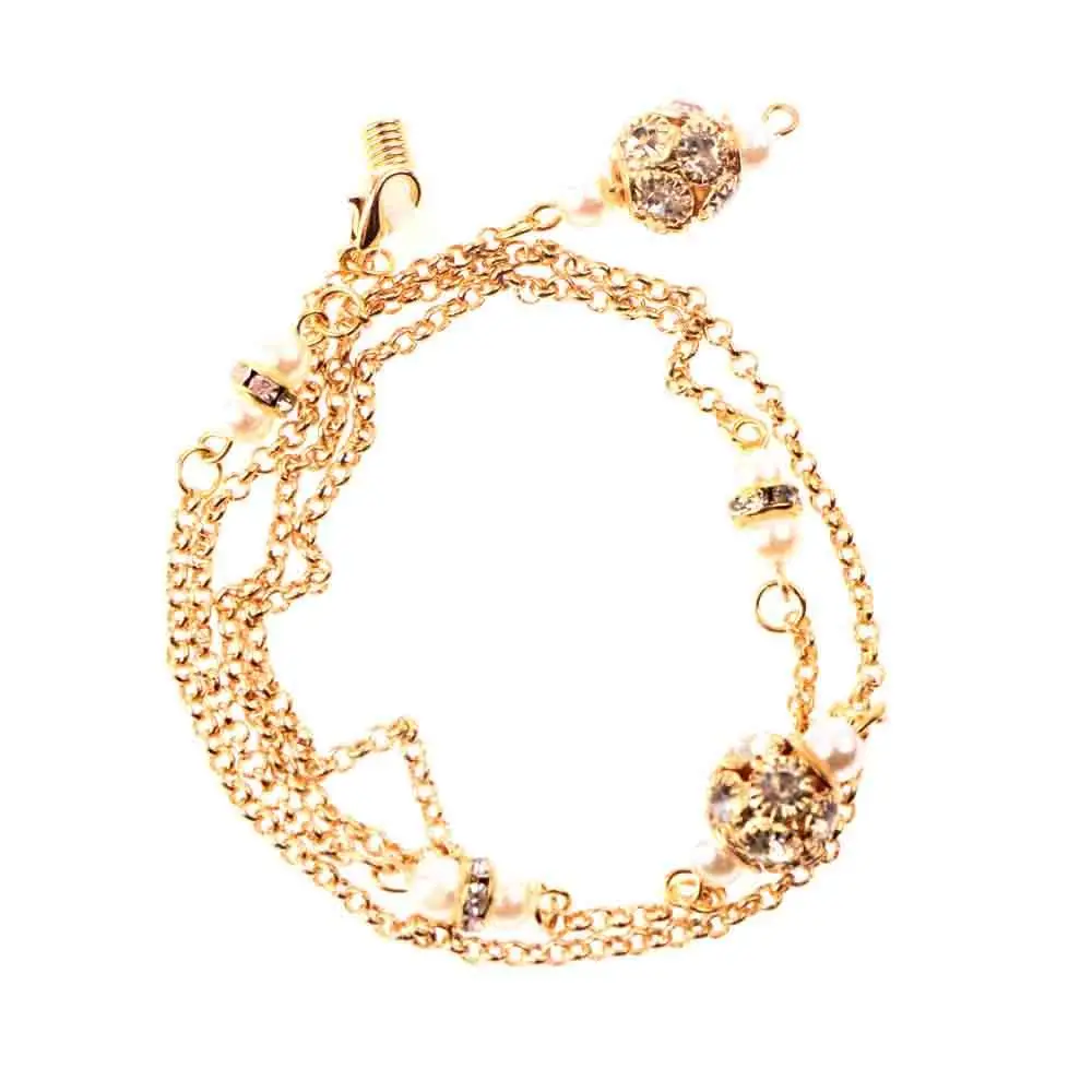 

1PC Metal Eyeglass Chain Copper String Simulated-pearl Crystal Beads Sunglasses Lanyard Strap Necklace Cord Eyewear Accessories