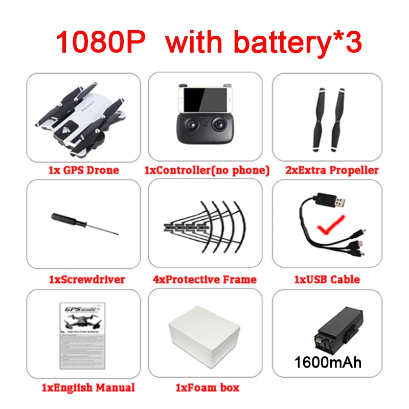 With Foam box SG900-S складной Дрон GPS с камерой Wi-Fi fpv 20 минут длинный Летающий Квадрокоптер следим за мной Профессиональный Летающий вертолет игрушки - Цвет: With Foam box