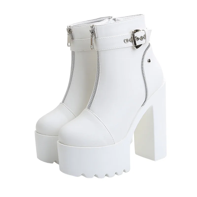 

waterproof platform women's boots 15cm super high side zipper heel winter women's shoes stage thick heel boots