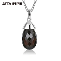 natural smoky quartz 100 sterling silver pendant for women fine jewelry party 925 silver jewelry natural brown crystal pendants