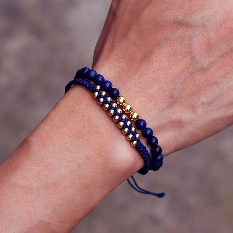 Модный черный браслет из обсидиана регулируемый плетеный для мужчин и женщин