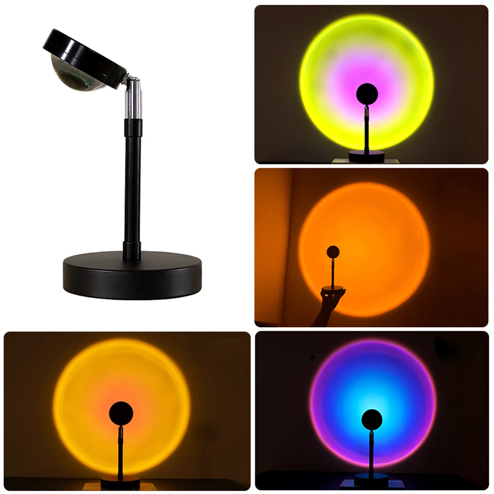 Sunset Lamp Lens Light Bulb Sunset Lamp Tall Filter Nordic Lens Sunset Projection Lamp Bedroom Decor Projector Colorful Lamp