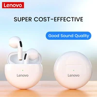 original lenovo ht38 earphon stereo earbuds bluetooth compatible headphones with built in mic support android ios earphone