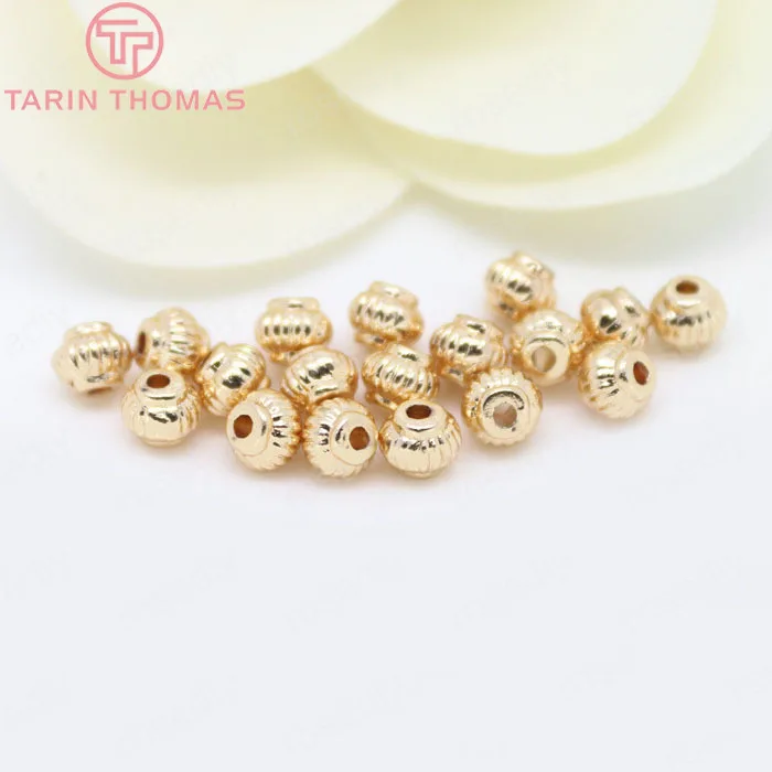 10 шт. латунные бусины с покрытием 24 каратным золотом 5 х4 мм|spacer beads|beads spacers beadsbead |