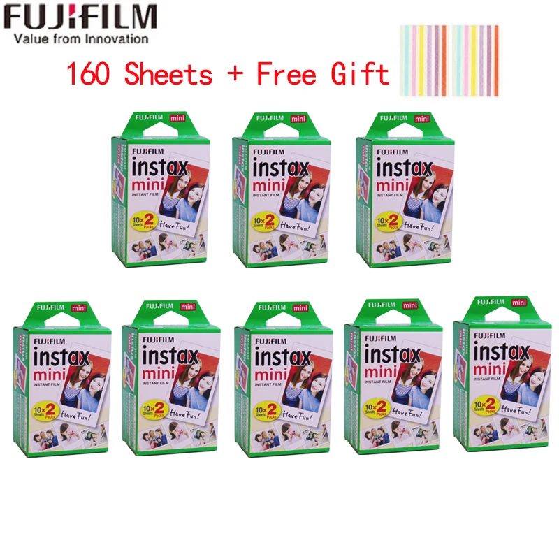 10-200 листов Fujifilm instax mini 9 фильм белый край 3 дюймов широкий пленка для Фотоаппарат моментальной печати mini 8 7s 25 50s 90 фото бумага - Цвет: 160 Sheets