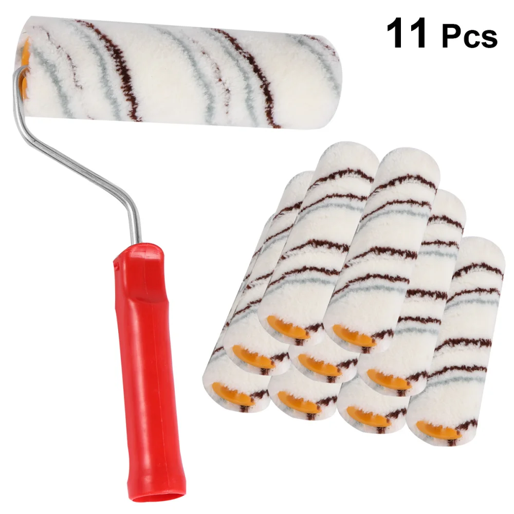 

1 Set 11pcs Paint Rollers Mini Roller Brush Hot Melt Little Finger Roller Brush Coating Decorators Brush Wall Painting Tools (10
