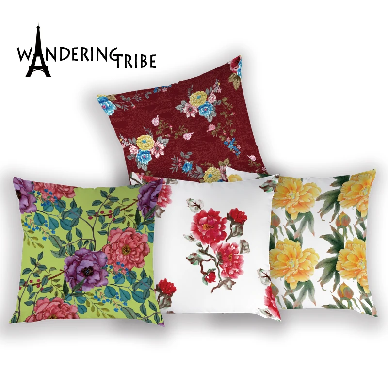 Чехлы на подушки с цветочным принтом цветной зимний декоративный чехол для