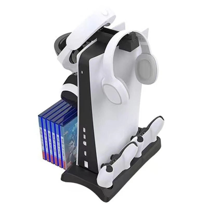 

Host Cooling Fan Base Earphone Storage Bracket Handle Seat Charging Disc Storage Rack For PS5 DE/UHD K3NB