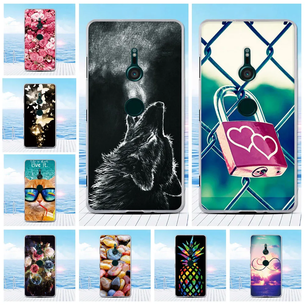 For Sony Xperia XZ3 Silicone Pattern Case TPU Back Cover Fundas Phone Protective Shell Luxury | Мобильные телефоны и