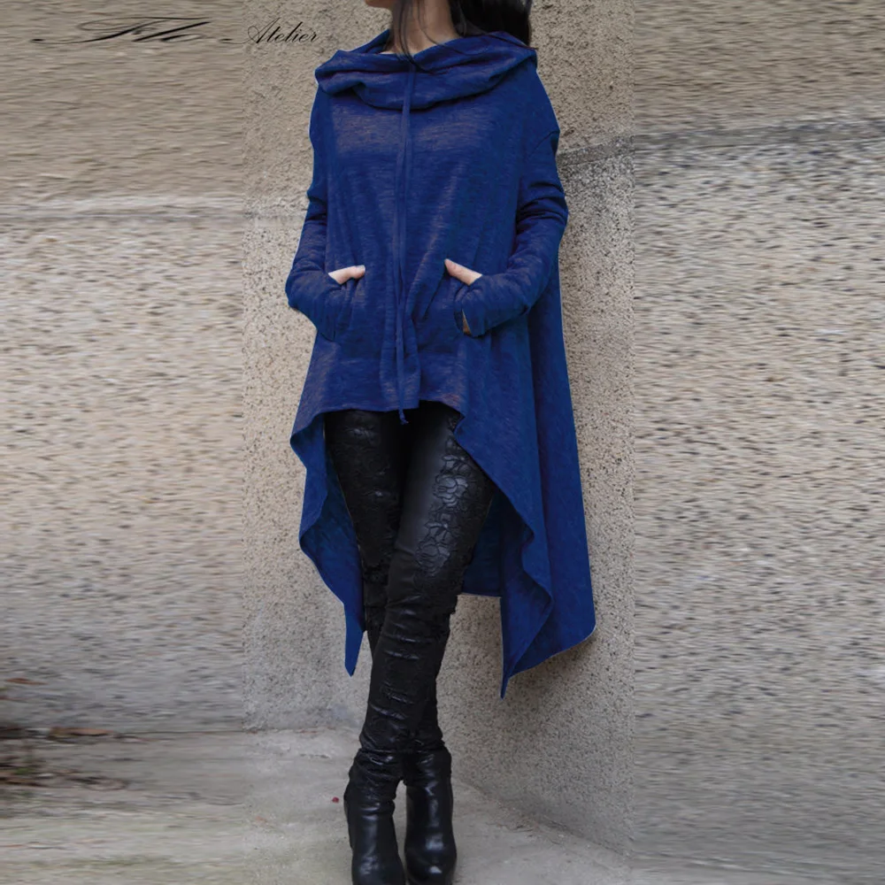 Женское худи с капюшоном черное свободное в готическом стиле осень 2019 | Женская