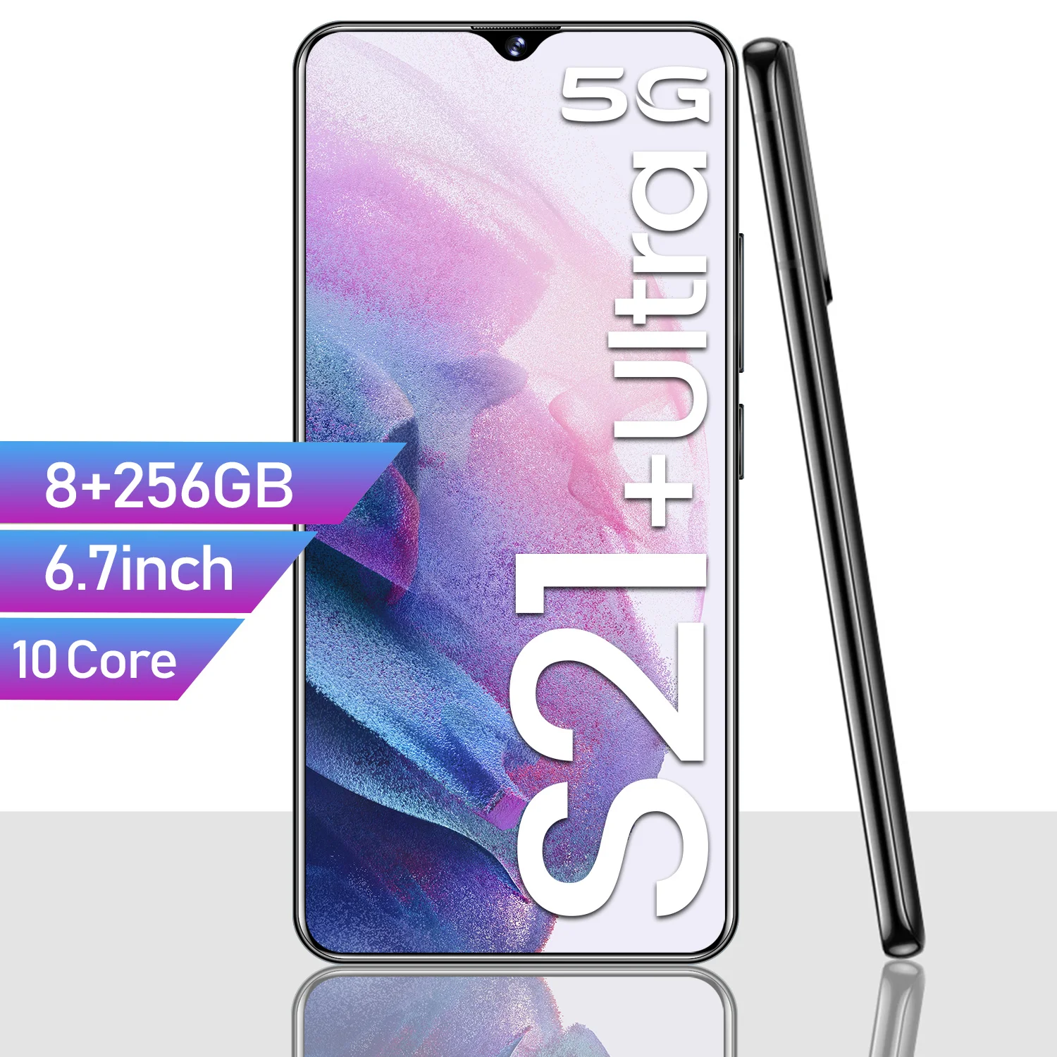 

New Galxy S21+Ultra 10 Core SmartPhone Unlocked 16+32MP Camera 8+256GB Mobile Phone 6.7" Drop Screen Cellphone Global Version