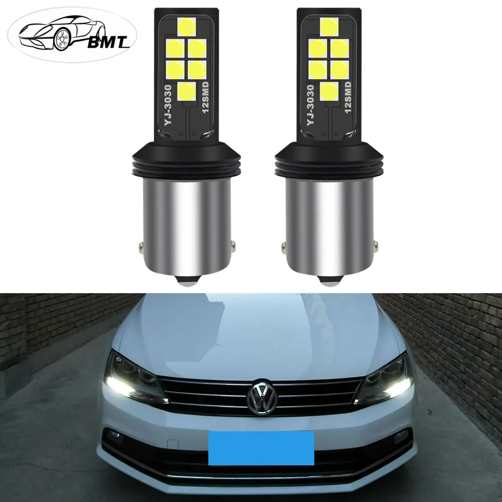 BMT CANbus без ошибок 1400 люмен HID Белый 1156 P21W светодиодный лампы для Volkswagen VW MK6 Jetta DRL дневные ходовые огни 2011