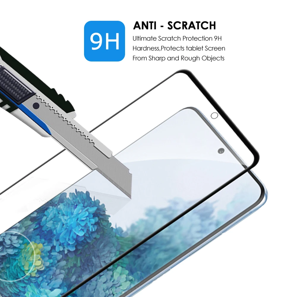 Qosea 2 шт. закаленное стекло для защиты экрана телефона Samsung Galaxy S20 5G + Ultra 9H 4D полное
