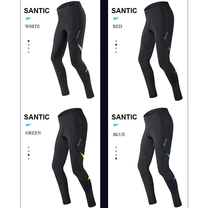 SANTIC штаны для велоспорта, дышащие брюки для велосипеда, светоотражающие плотные удобные штаны с 4D подушкой, оборудование для спорта на открытом воздухе
