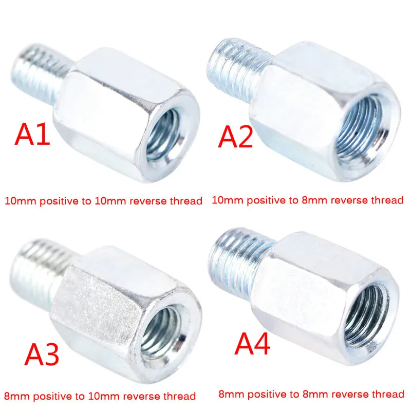 Универсальный серебристый адаптер для зеркала заднего вида мотоцикла 10 мм/8 мм
