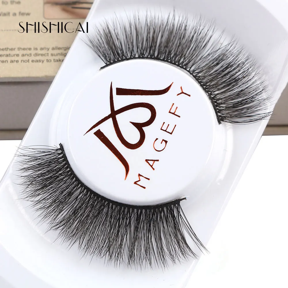 Натуральные накладные ресницы толстый макияж настоящие 3D норковые мягкие