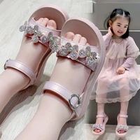 2021new kids sandals children casual soft bottom sandal little girl princess shoes summer flats sandals pink gold silver 2 16t