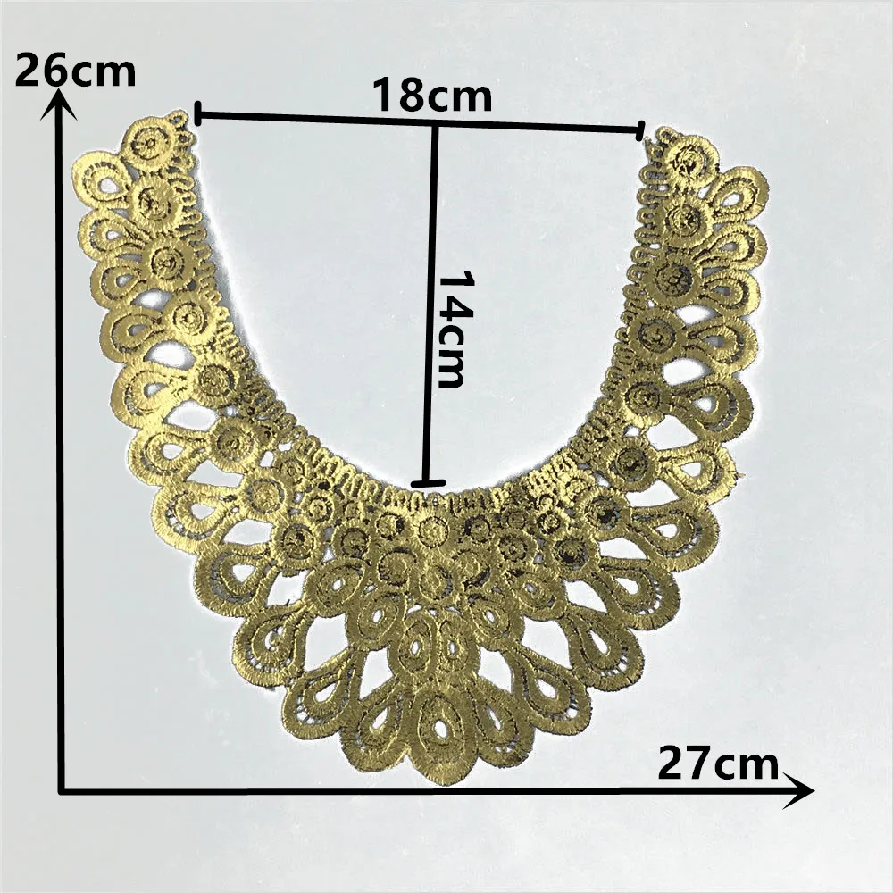 Изысканная вышивка кружевной воротник венецианская аппликация Вышитое декольте