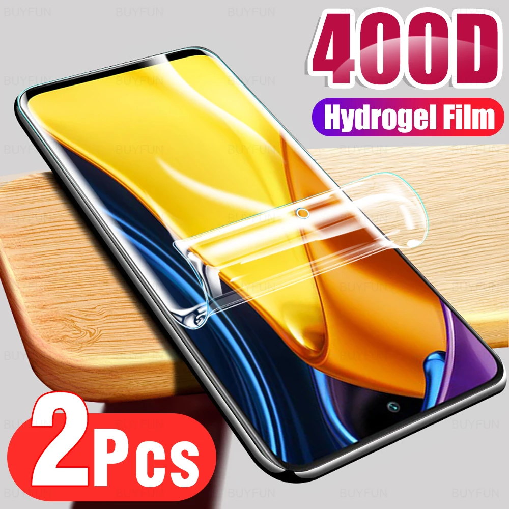 2Pcs Hydrogel Film For Xiaomi Mi Poco M3 Pro 5G M3 X3 X2 NFC Pro F3 F2 Pro GT Pocophone F1 Screen Protector On For PocoM3 Pro HD