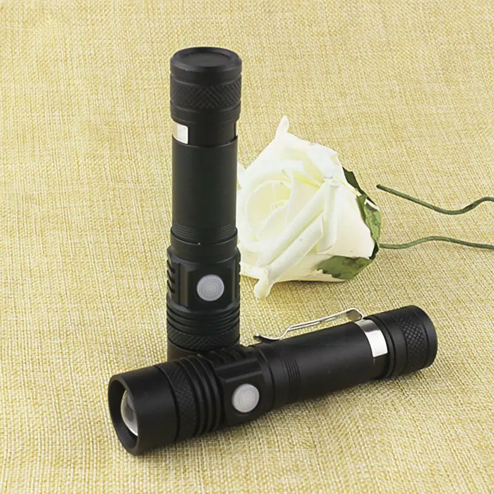 

Led Flashlight Usb Rechargeable Bicycle Outdoor Waterproof Flashlight Lighting Outdoor Zoom With Strong Torch Light I4s1