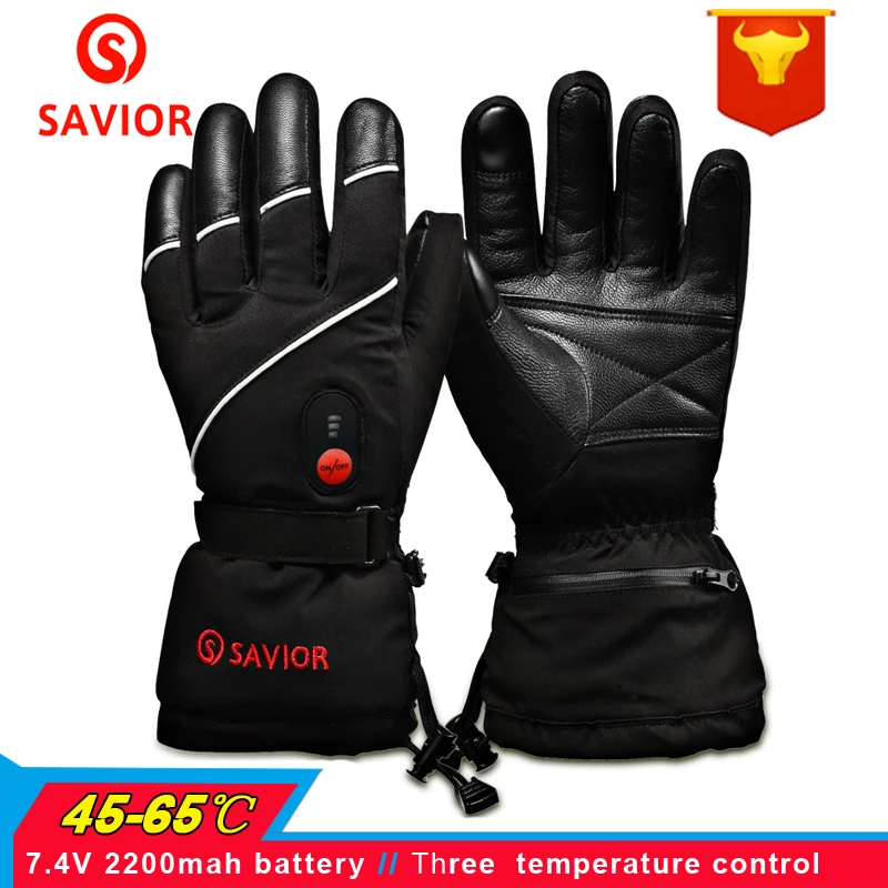 Спасителя 7 4 V электрический мотоцикл Перезаряжаемые перчатки с подогревом