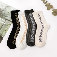korea sweet bow love long socks womens tube socks trend cotton japanese kawaii cute summer thin retro harajuku pile stockings