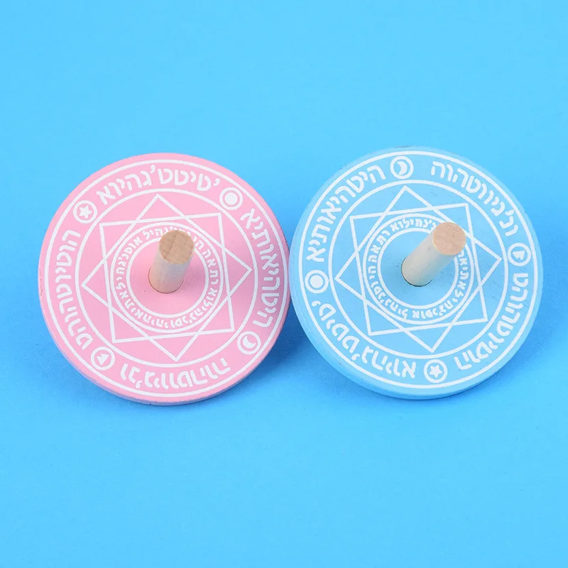 Wooden Small Spinning Top Baby Manual Rotating Toy To Exercise Children's Hands-on Ability Toys |