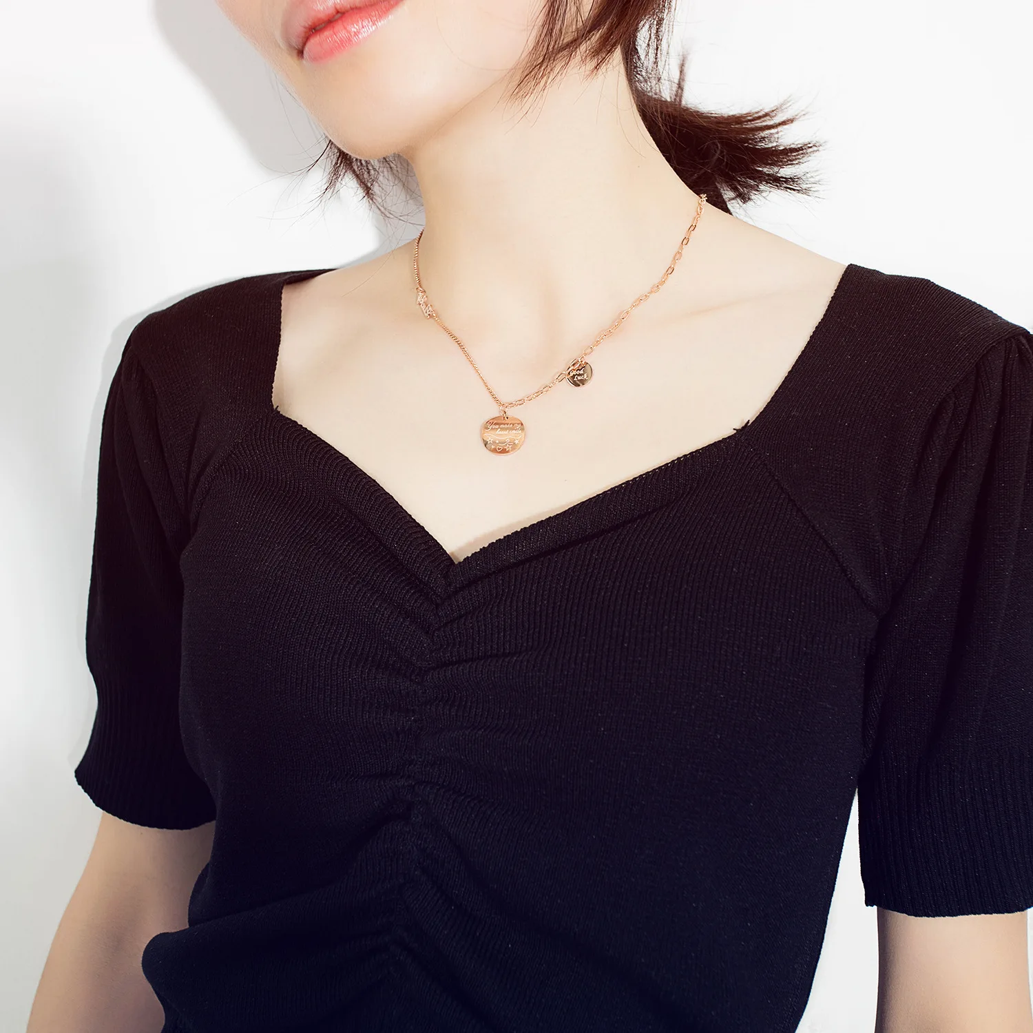 

CH-160 Pendant simple clavicle chain stall supply titanium steel fashion all-match necklace jewelry gift