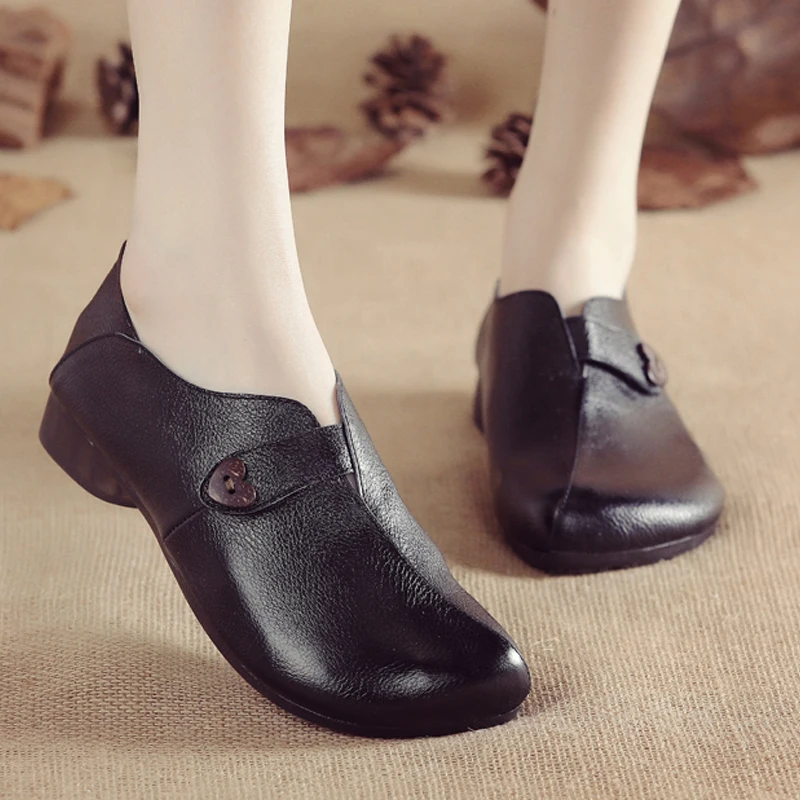 

Женские туфли из натуральной кожи, на плоской подошве