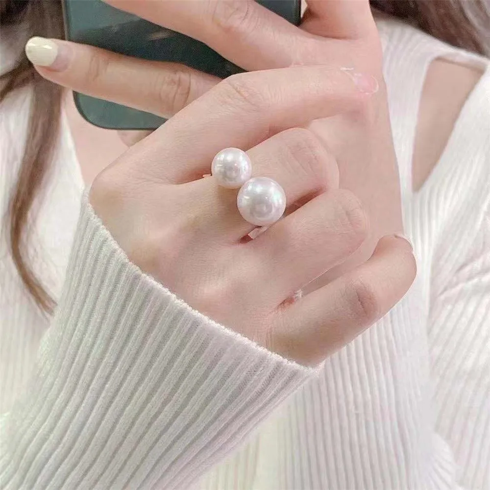 

Fashion Rings Resizable Design Rings Base 925 Sterling Silver Pearl Rings Settings Women DIY Pearl Rings Accessory No Pearl