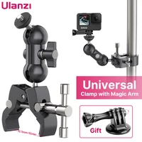 ulanzi metal super clamp with double ballhead magic arm for camera light mic video monitor clamp 14 38 thread for rods hook