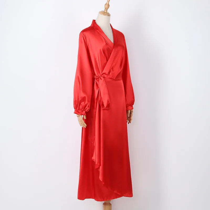 

European and American Women's Clothing Bohemian Style Popular V-neck Sexy Dress Summer 2020 New Women's Clothing Dress Red