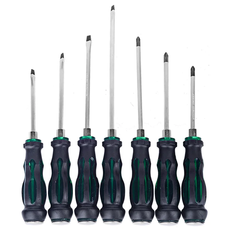 

1Pcs 4"-8" Chrome Vanadium Steel Magnetic Screwdriver Slotted & Phillips Head Mixed Hex Impact Bolster Screwdriver