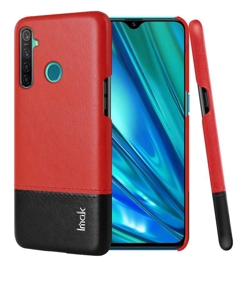Blackish red Realme 5Pro защитный чехол iMAK лаконичная кожа для Funda Oppo Realme 5 Pro чехол задняя крышка Realme5 Pro Real Me Роскошный чехол - Цвет: Blackish red