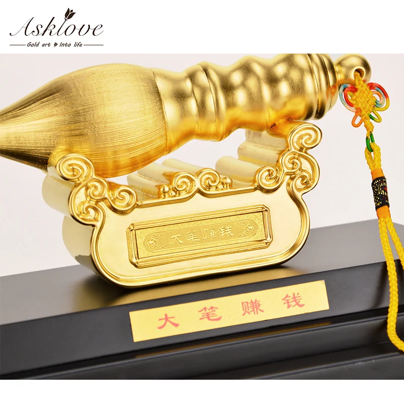 Asklove Feng Shui украшение ручки 24K золотой орнамент из фольги счастливое