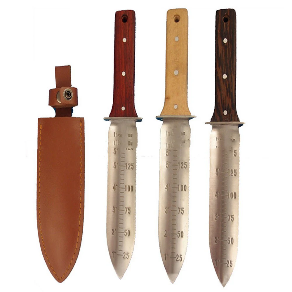 

Gardening Shovel Knife Stainless Steel Hand Digging Soil Knife Portable Garden Manual Tool Outdoor MultiPurpose With Wood Handle