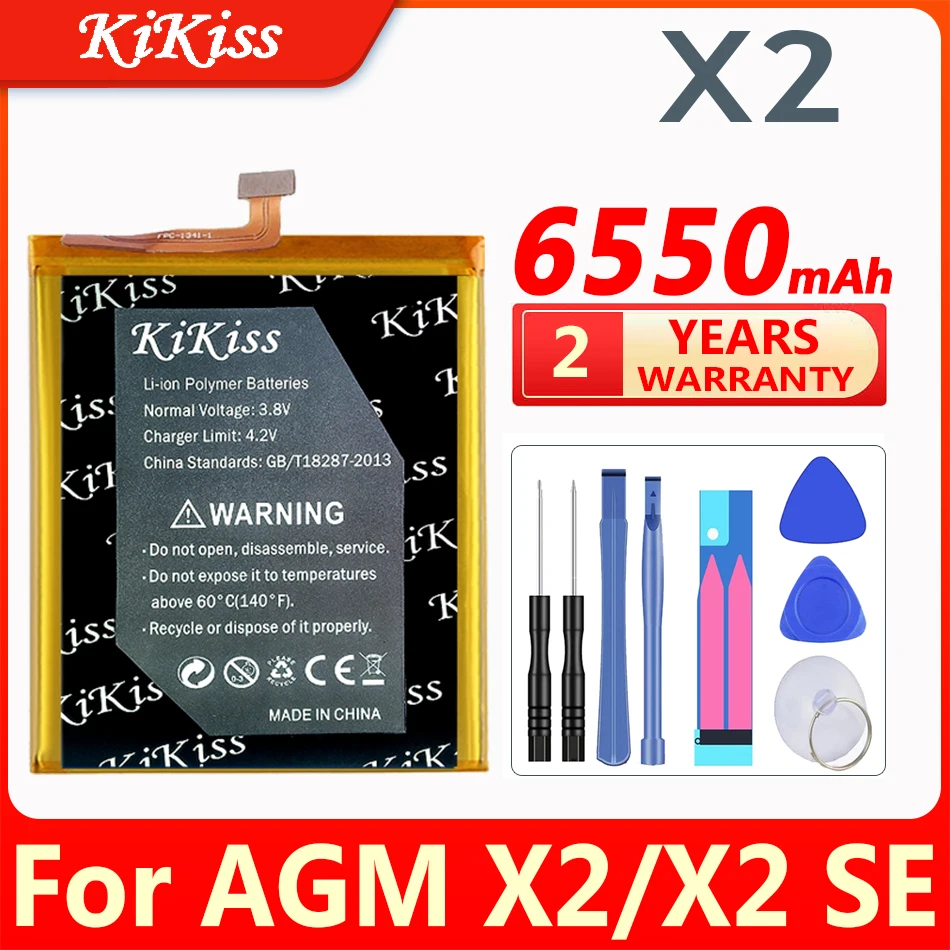 

Аккумулятор KiKiss 6550 мАч для AGM X2 X2 SE, Сменные аксессуары, аккумуляторы