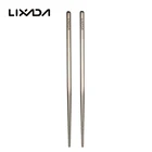 Lixada 1 пара титановых палочек для еды, уличные палочки для еды, титановые изысканные Нескользящие многоразовые палочки для еды