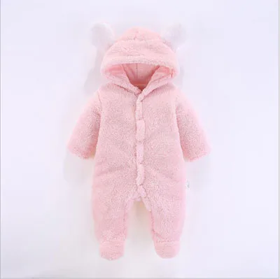 Pink Комбинезон для новорожденного, одежда, осенний стиль, милый медведь Onesie, зимний детский комбинезон, ползунки, Jumpwear, Одежда для новорожденных - Цвет: Pink