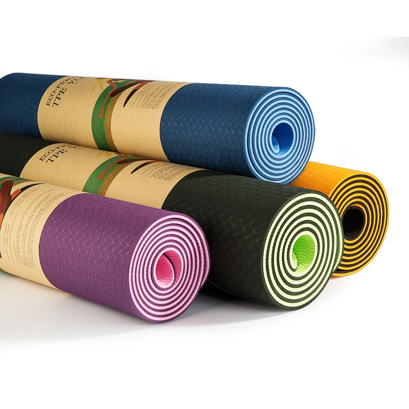 Два цвета ТПЭ расширение и утолщение окружающей среды фитнес Коврик для