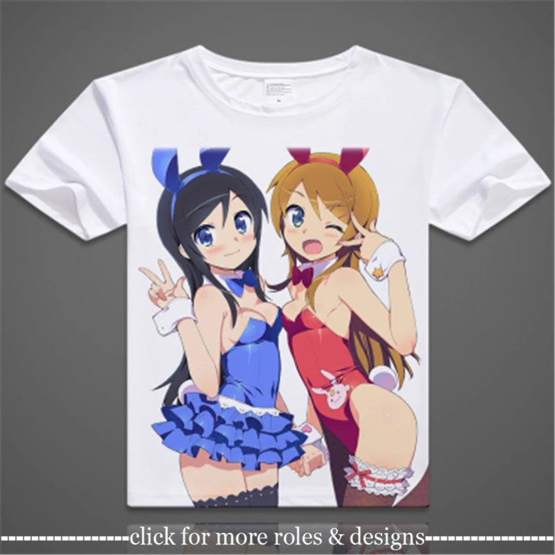 

Костюм для косплея Oreimo Ore no Imoto Kirino kосака, ткань для взрослых и детей, детская футболка с коротким рукавом, футболка