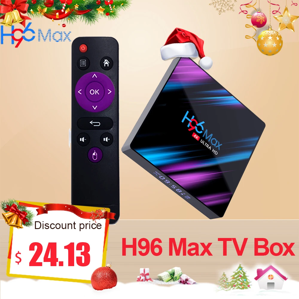 H96 Max Smart Android 9,0 tv Box светодиодный дисплей RK3318 Четырехъядерный 4K 4GB+ 32 GB/64 GB 2,4G/5G WiFi H.265 VP9 BT4.0 HD UHD медиаплеер