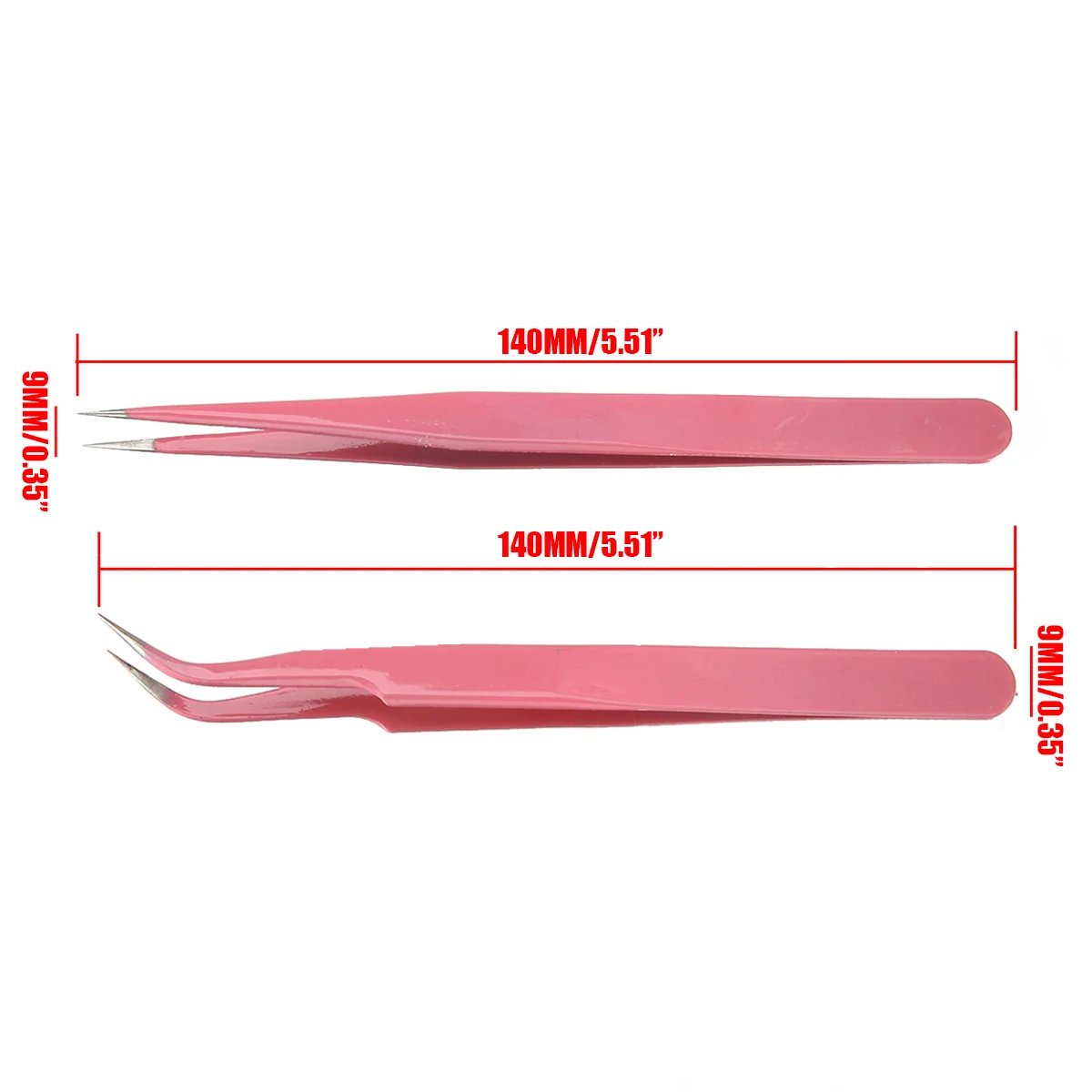 Mayitr 2 шт. модные розовые накладные ресницы из нержавеющей стали прямые + гибкие