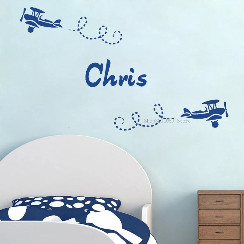 Персонализированная Наклейка на стену с названием самолета облака Виниловая