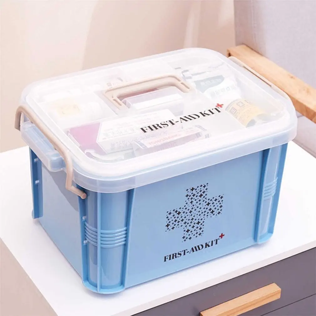 

Medical First Aid Kit Medical Medicine Box With Reverse Snap Design Compartment Portable Design Medical Box