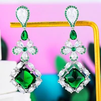 kellybola gorgeous cubic zirconia pendant green crystal earrings dubai africa ladies wedding anniversary high quality jewelry