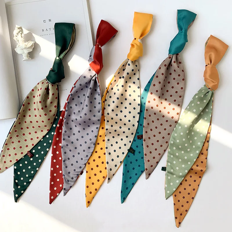 Женский атласный шарф с принтом 120x10 см |