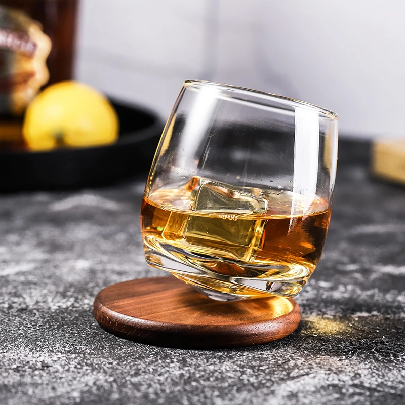 

2 Pcs/lot fashion novelty tumbler crystal whiskey glass high quality lead-free whiskey glass for Liquor Scotch Bourbon 1204-04