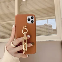 ins shiny gold chain bracelet pu leather case for iphone 12 12pro mini 11 11pro max x xr xs max xr 7 8plus case protective capa